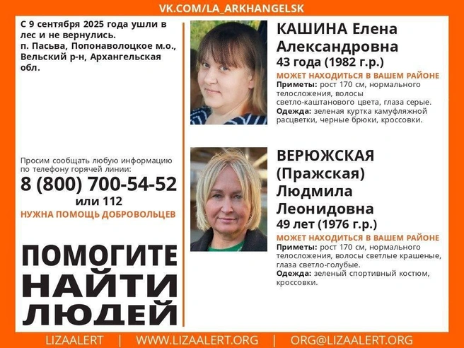 Источник: ПСО «ЛизаАлерт» Архангельская область