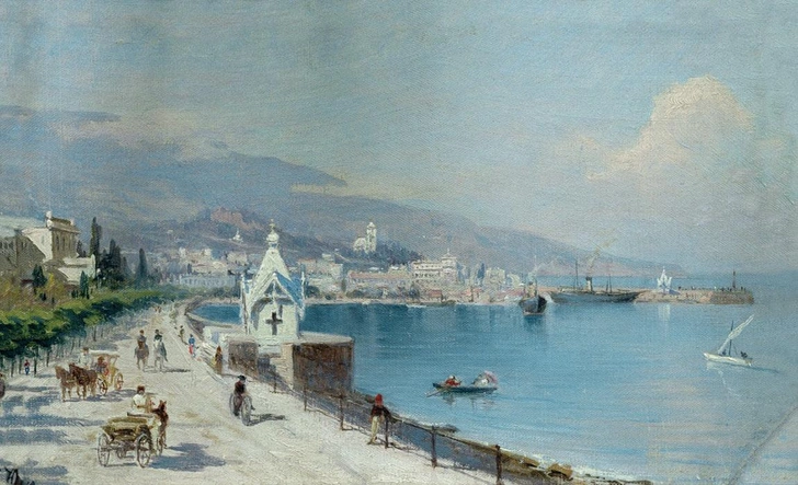 Екатерина Юнге-Толстая. Набережная Ялты. 1880-е | Источник: Small Bay Ltd/smallbay.ru via Wikimedia Commons