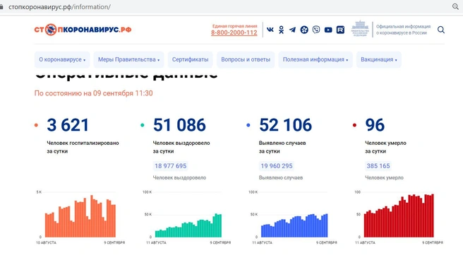 Скриншот с сайта «Стопкоронавирус.рф»