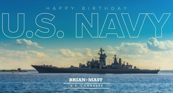Американский конгрессмен поздравил ВМС США с годовщиной фотографией русского крейсера