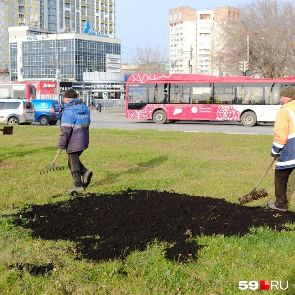 На этом месте стоял вазон | Источник: Тимофей Калмаков / 59.RU