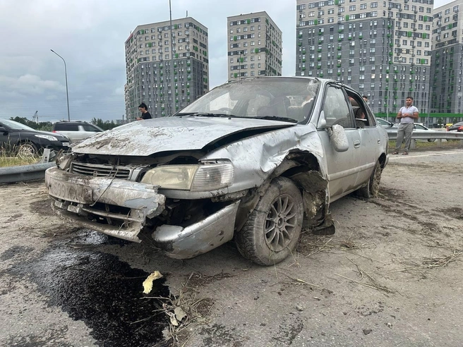 Этот автомобиль попал в аварию | Источник: ГИБДД по Тюменской области