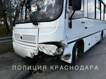 Водитель автобуса не уступил дорогу | Источник: Полиция Краснодара / T.me