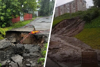 Обрушения и остановка поездов после ливня в Перми