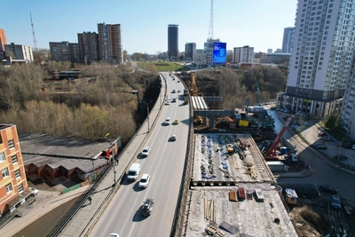 Шесть опор второго моста через Егошиху: фото с высоты