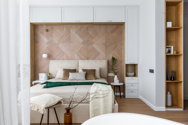 Деревянные панели в спальне: 10 примеров (галерея 0, фото 0)
