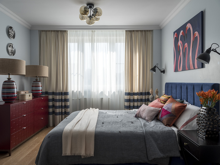 Дитя заката: фламинго и другие яркие  решения в типовой квартире 55 м² (фото 9)