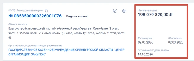 Заявки принимаются до 10 марта | Источник: Госзакупки
