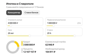 Так выглядит ситуация более подробно, если посчитать сумму на ипотечном калькуляторе на 20 лет | Источник: Дарья Гранкина / 26.RU
