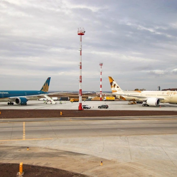 Фотографии во время строительства перрона  | Источник: Kazan International Airport / T.me