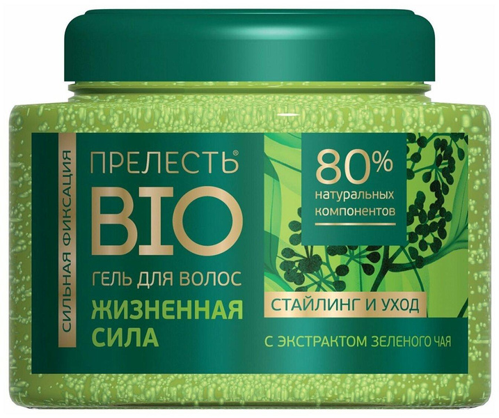 Гель для укладки волос Прелесть Bio Жизненная сила с экстрактом зеленого чая сильной фиксации 