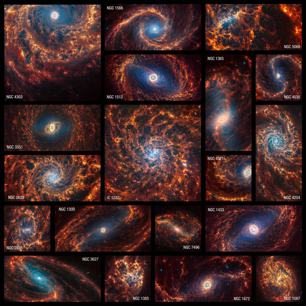 коллаж фото галактик, снятые NASA
