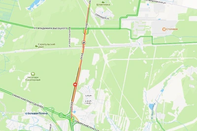 A 6-kilometer traffic jam on the Yekaterinburg Ring Road due to a car accident