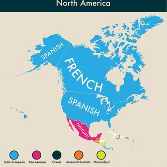 Карта: второй по популярности язык в разных странах мира