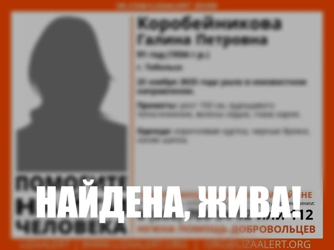 Ориентировку пришлось делать без фотографии | Источник: Сообщество «Поисковый отряд „ЛизаАлерт“ Тюменской области» / Vk.com