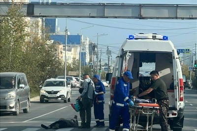 Внедорожник сбил мотоциклиста в Якутске