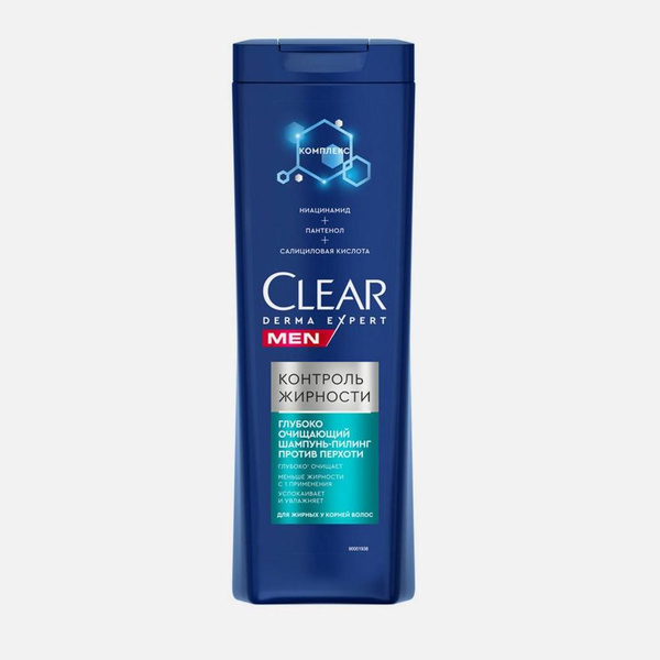 Clear Глубоко очищающий шампунь-пилинг для волос КОНТРОЛЬ ЖИРНОСТИ 