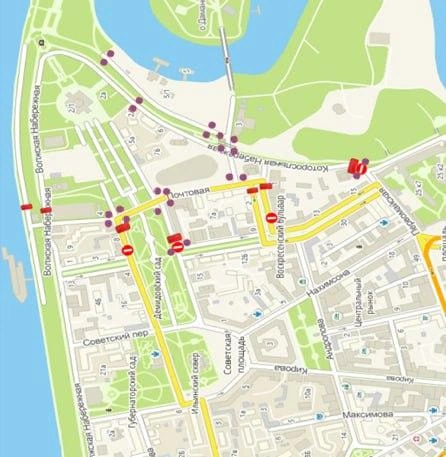 Схема ограничений, где в городе будет не проехать | Источник: мэрия Ярославля
