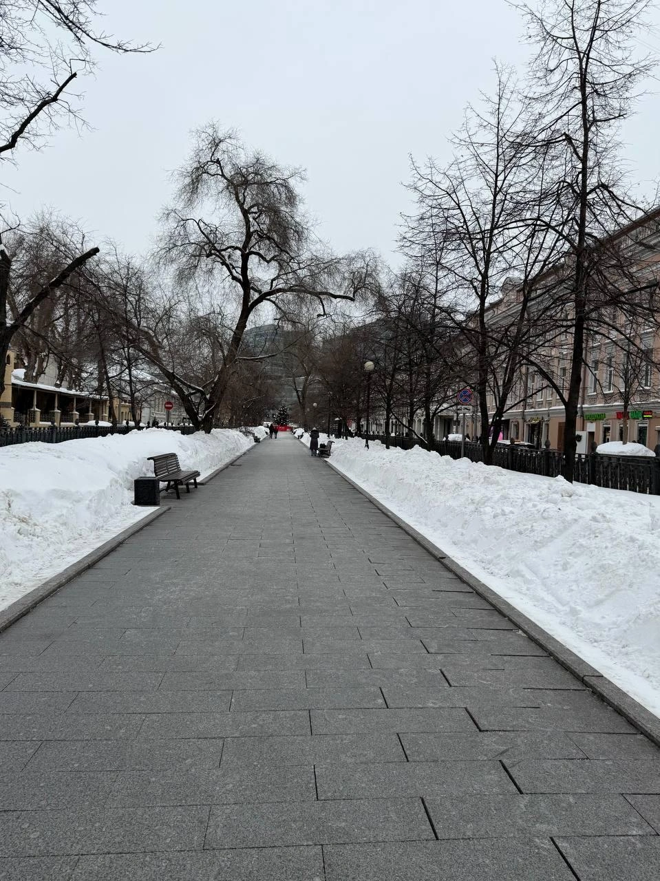 Так выглядят московские тротуары зимой. Слишком идеально, не правда ли? | Источник: МАТчасть Матвеева / t.me