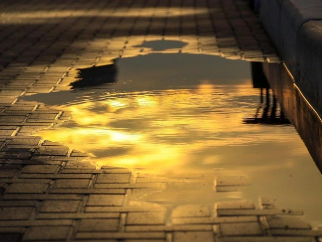 … и в уличных лужах | Источник: Фото: Наталья Бурухина