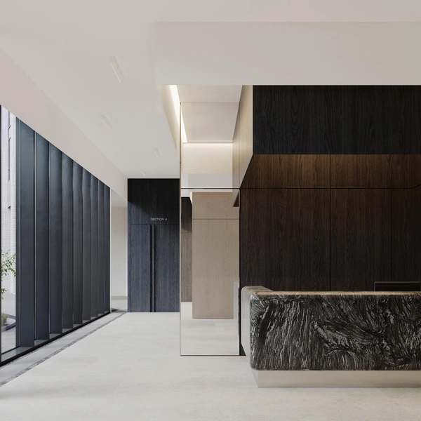 ⁠Гранд-лобби жилого комплекса STONE Grain