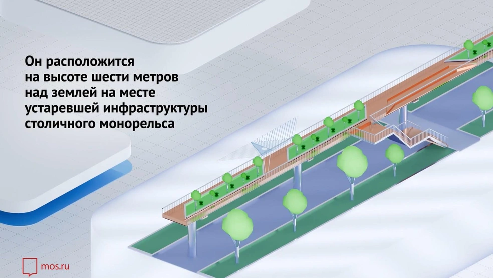 Пространство откроют прямо на месте инфраструктуры монорельса  | Источник: Mos.ru