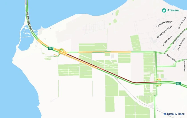 Пробка у Крымского моста | Источник: yandex.ru/maps
