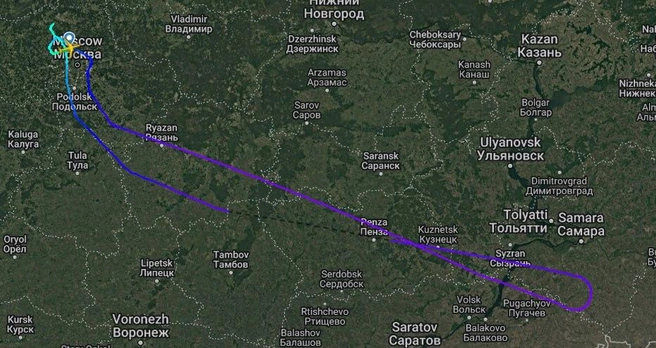 Борт кружил над Москвой | Источник: flightradar24