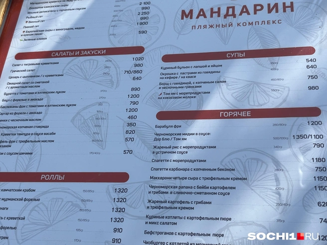 Можно отведать куриный бульон за 540 рублей | Источник: Анна Грицевич / SOCHI1.RU