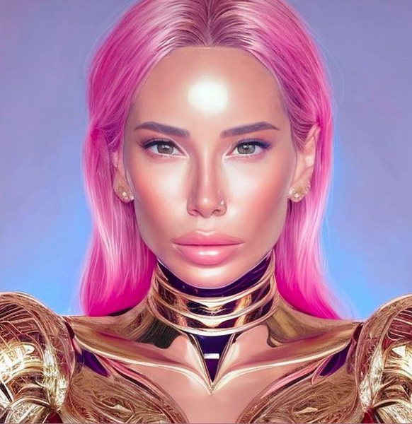Бузова в образе богини, Айза — розоволосая инопланетянка. Нейросеть Lensa создала портреты звезд