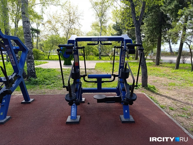 У всех регулируется рабочий вес. Это делается накидыванием блинов различного веса&nbsp;— от 5 до 20 килограммов | Источник: Даниил Конин / «ИрСити»