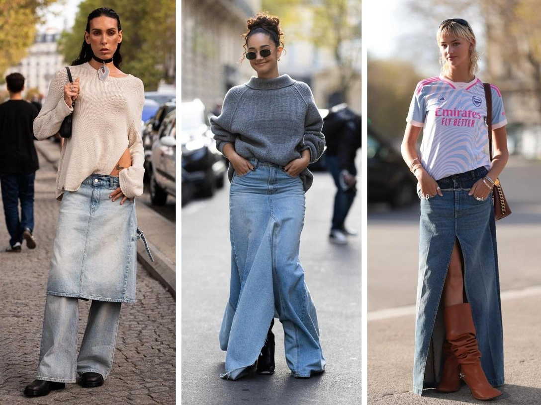 Самые модные джинсовые юбки на лето 2024 — макси, с рюшами и блестящие | marieclaire.ru