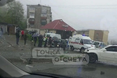 ДТП в Холмске: «Ниву» отбросило на пешехода