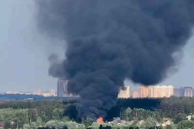 Крупный пожар в СНТ «Лесное»: столб черного дыма виден из Троицка