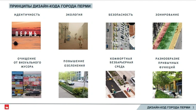 У дизайн-кода Перми есть несколько принципов | Источник: презентация Елены Ермолиной, опубликованная на сайте мэрии Перми