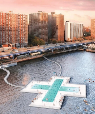 Первый в мире плавучий бассейн с системой самоочищения появится в Нью-Йорке