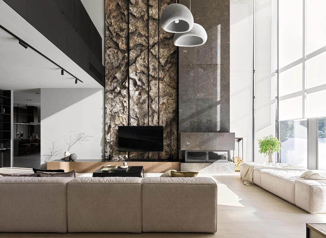 ТВ-тумба выполнена на заказ. Искусственная скала, Art idea msk. | Источник: Максим Максимов