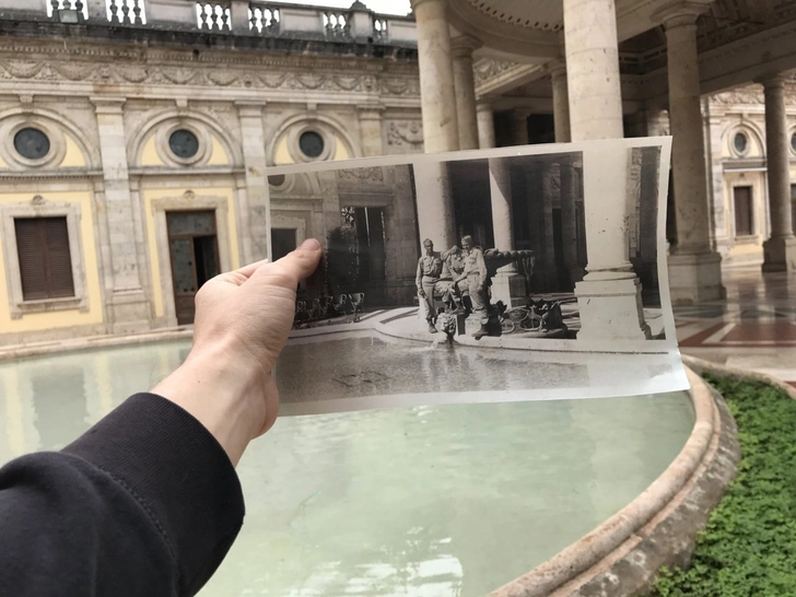 Автор случайно нашел виллу, на которой дедушка фотографировался во время войны. | Источник: dearphotograph.com