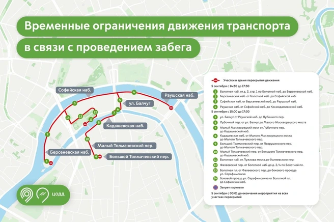 На Болотном острове проведут забег с познавательным аудиоспектаклем | Источник: Дептранс. Оперативно / T.me