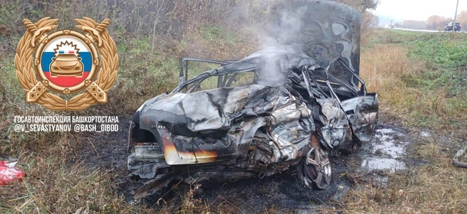 Машина сгорела | Источник: Владимир Севастьянов / Telegram