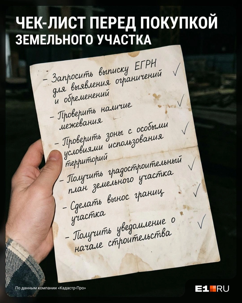 Если собираетесь покупать земельный участок, сохраняйте полезную шпаргалку! | Источник: Филипп Сапегин / E1.RU