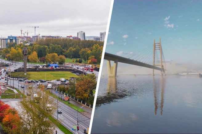 Реконструкция площади Гайдара — это первый этап стройки нового моста через Каму | Источник: Тимофей Калмаков / 59.RU; Артём Солдатов / Youtube