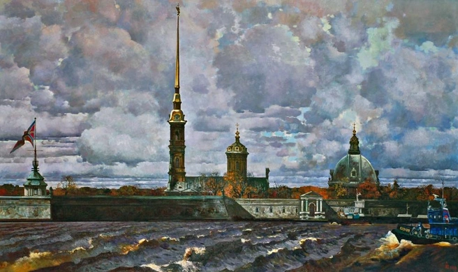 Бурный день на Неве 2009 г. Холст, масло | Источник: Пресс-служба ГМИ СПб