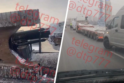 Экскаватор перекрыл съезд с МКАД на СВХ в Москве