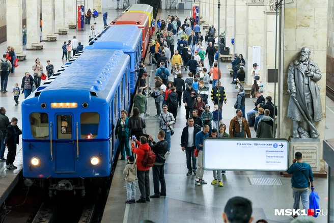 На «Партизанской» открылась выставка ретровагонов Московского метрополитена | Источник: Артем Устюжанин / MSK1.RU