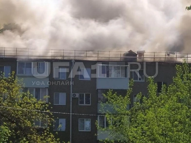 Пожар было видно издалека | Источник: читатель UFA1.RU