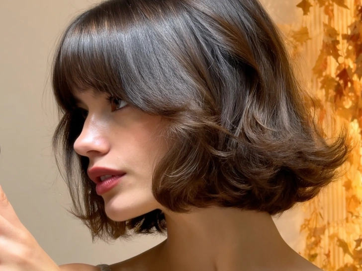 каскадный боб, каскадный боб 2026, модная прическа каскадный боб, каскадный боб с челкой, каскадный боб кому идет, стрижка каскадный боб, трендовая прическа, прически зима 2026, модные стрижки, боб из нулевых | Источник: theDay/higgsfield
