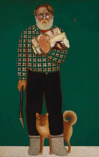 И. Лубенников. «Автопортрет с собакой». Холст, масло. 2010. ГТГ | Источник: пресс-служба выставки
