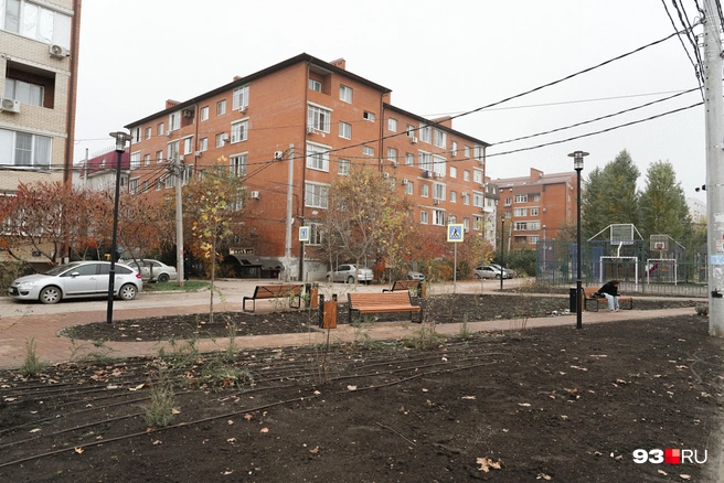 Без озеленения бульвар выглядит пустым | Источник: Дарья Паращенко / 93.RU