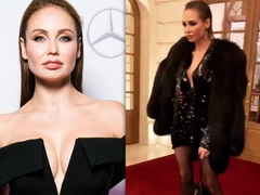 Ляйсан Утяшева в сверкающем мини и шубе из лисы посетила показ Saint Laurent в Париже
